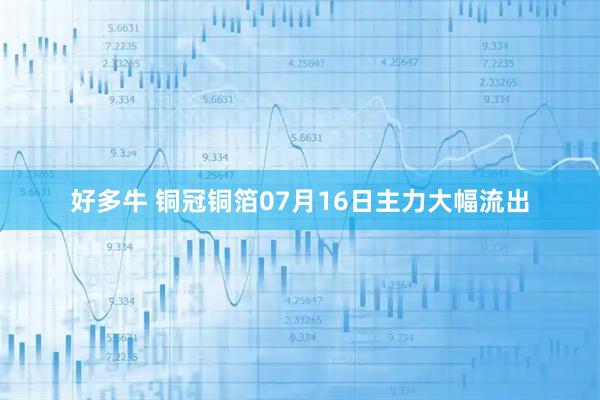 好多牛 铜冠铜箔07月16日主力大幅流出