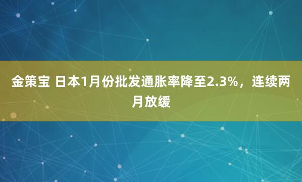 金策宝 日本1月份批发通胀率降至2.3%，连续两月放缓